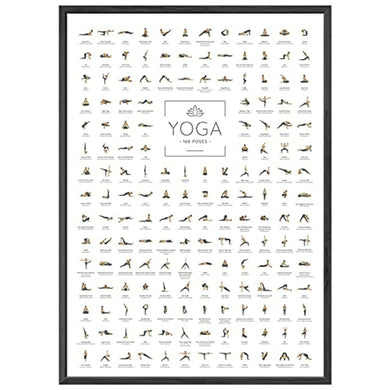 Yoga poster met 168 poses en asanas - perfecte yoga accessoire voor studios en oefeningen thuis