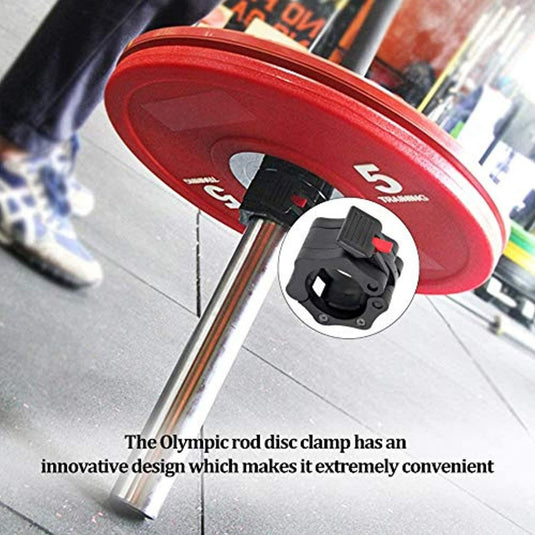 De 50mm haltersluiting, ook wel de olympische rode rijstklem genoemd, staat in de sportschool voor veilige en effectieve krachttraining.